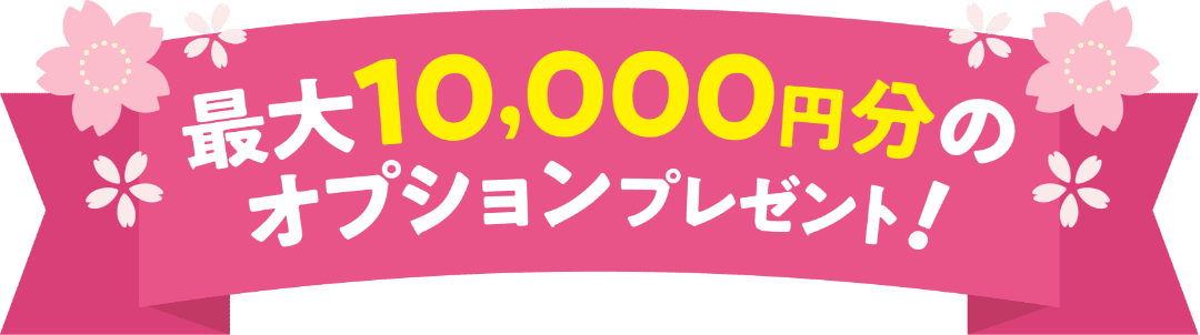 最大１万円分のオプションプレゼント！